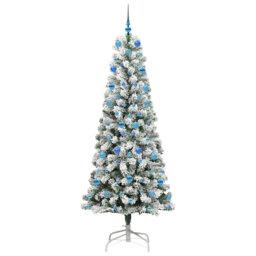 Artificial Hinged Christmas Tree Green and white