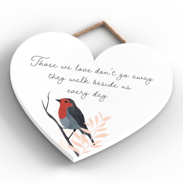 Robin Those We Love Don't Heart Wooden Wall Décor