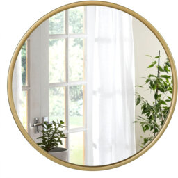 Shantris Round Framed Metal Mounts to Dresser Accent Mirror