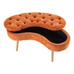 Chenille Upholstered Storage Bench
