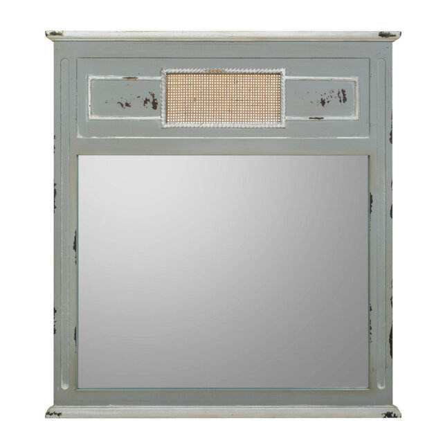 Cedarville Wood Framed Wall Mounted Accent Mirror in Ash Green