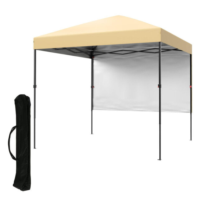 Pop Up Gazebo 2.5x2.5m (8x8ft) – Instant Canopy Tent with Sidewall, Waterproof & UV Protection, 3-Level Adjustable Height, Carry Bag & Anchors for Gar