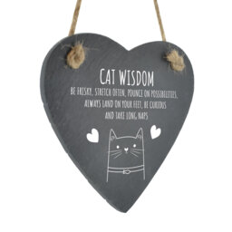 Healey Cat Wisdom Heart Slate Wall Décor