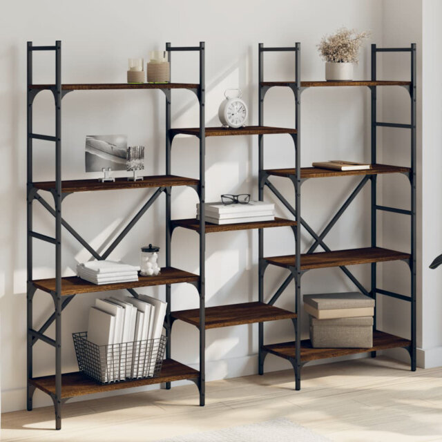 Aadrian 136.5cm H x 160cm W Steel Etagere Bookcase