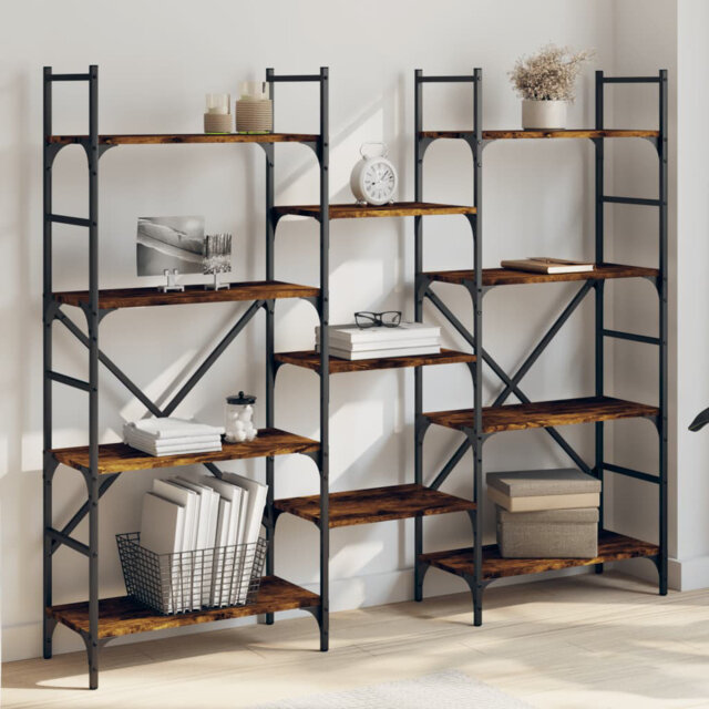 Aadrian 136.5cm H x 160cm W Steel Etagere Bookcase
