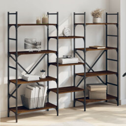 Aadrian 136.5cm H x 160cm W Steel Etagere Bookcase