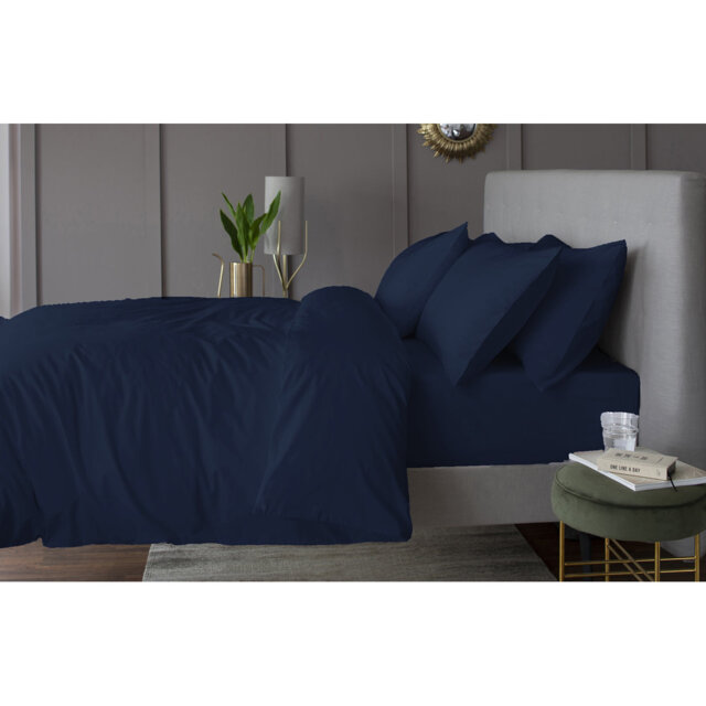 Cotton Solid Colour Duvet Cover Set with Pillowcases Included