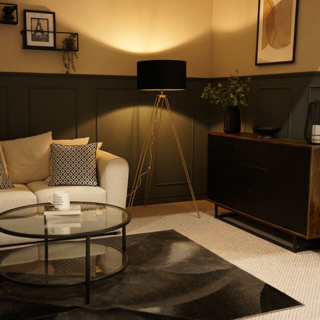Dundrod 127cm Powder Coated Tripod Floor Lamp Set