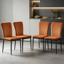 Modern High Back Velvet/Suede Armless Dining Chair with Diamond Tufting