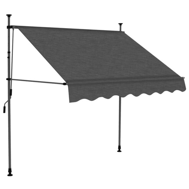 Dakota Fields 150cm W x 120cm D Polyester Cover Retractable Window Awning