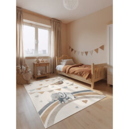 Villeroy & Boch - Boho Kids Rug Walk like an Elephant Rainbow Party, Children's Rug Kids Room, Toddler Rug, Soft Rug Animal Motive, Playroom Rug