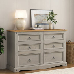 Lockhaven Solid Wood 132cm W 6 - Drawer Chest of Drawers