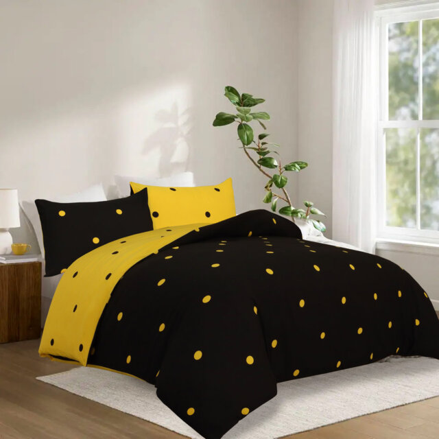 Dual Pattern Reversible Duvet Cover Set – Ultra Soft Brushed Microfiber Bedding with Matching Pillowcases