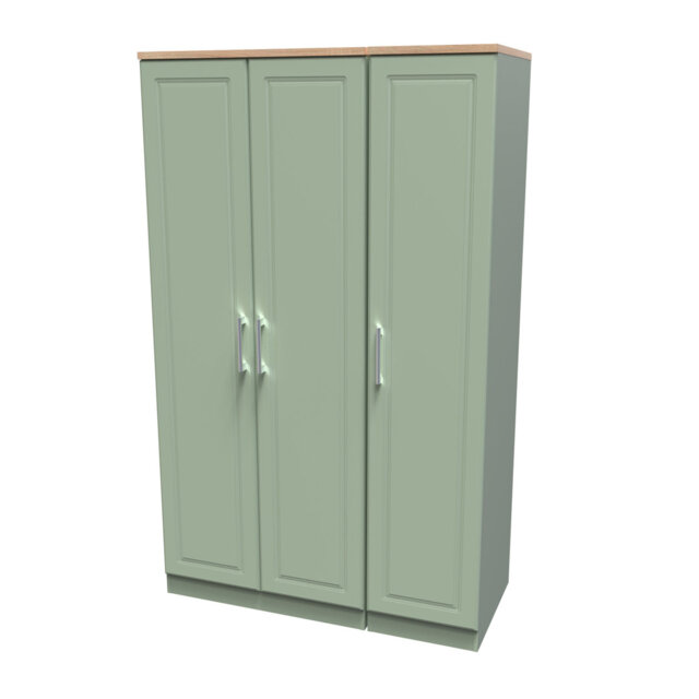 Aalysia Triple Plain Wardrobe in Kashmir Ash & Modern Oak
