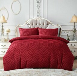 Garnes Polyester Damask Duvet Cover Set with Pillowcases Included