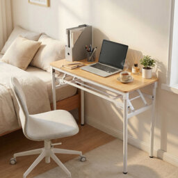 Folding Office Desk with Adjustable Foot Pads