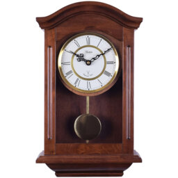 Acctim Thorncroft Pendulum Wall Clock Radio Controlled Hourly Westminster Chime Carved Dark Wood