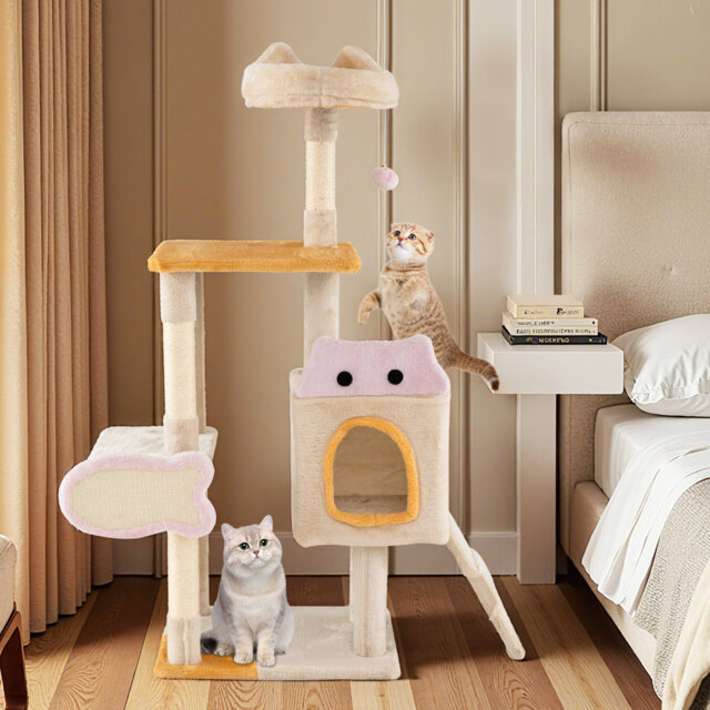 Multi-level Kitty Tower Cute Cat Tree for Indoor Kittens