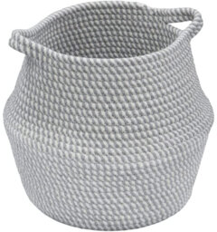 MantraRaj Fabric Storage Basket Round Belly Cotton Rope Storage Container Multipurpose Organiser