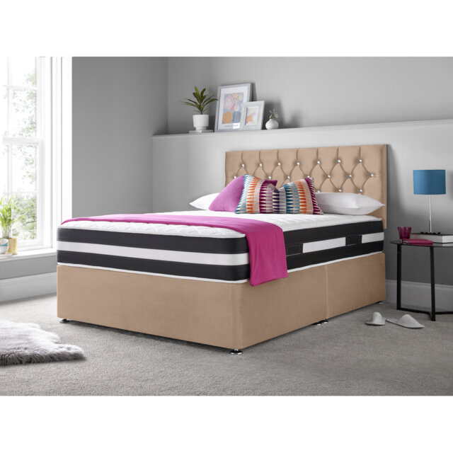 Marlton Upholstered Divan Bed with Mattress