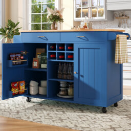 122 cm W Kitchen Island with Wheels