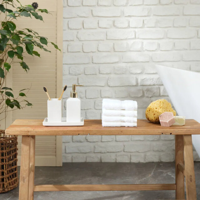 Karaca Home 100% Turkish Cotton Face Towel Set, 4 Piece, 30cm x 30cm, White