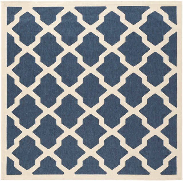 Kerr Hooked Navy/Beige Indoor/Outdoor Rug