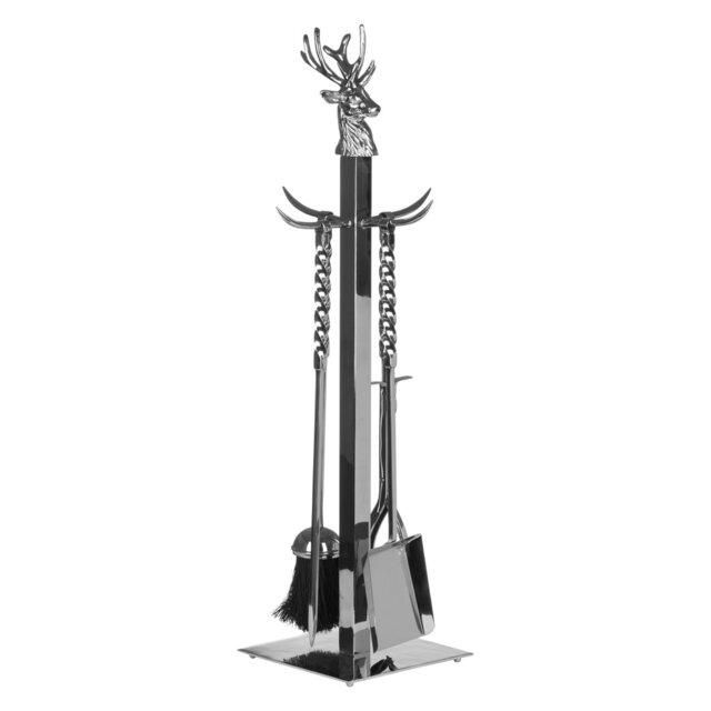 Emiliya Nickel Fireplace Tool Set