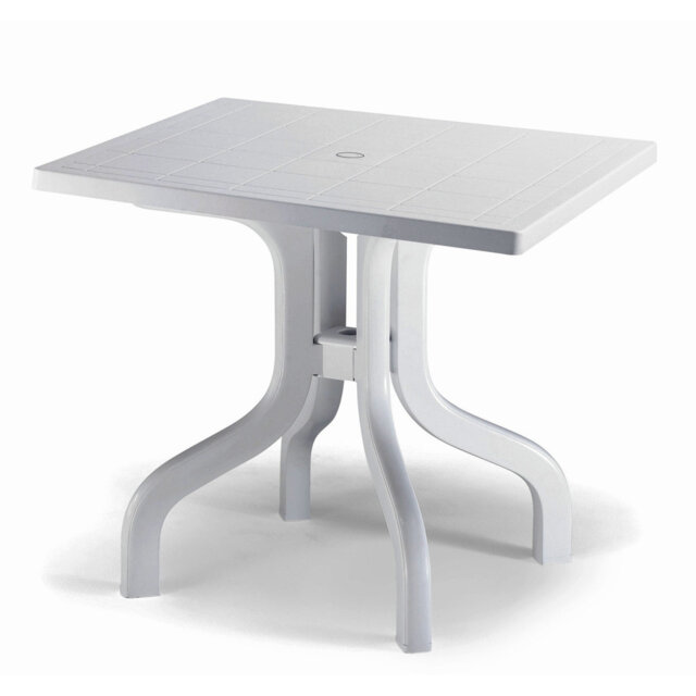 Leela Square Outdoor Dining Table With Umbrella Hole , 80cm cm W 80cm cm D