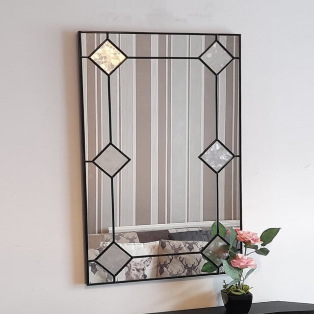Derwood Novelty Framed Wall Mounted Accent Mirror in Black