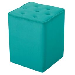 Hepler 40cm Wide Velvet Tufted Square Solid Colour Pouffe Ottoman