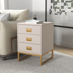 40cm W Metal Bedside Table