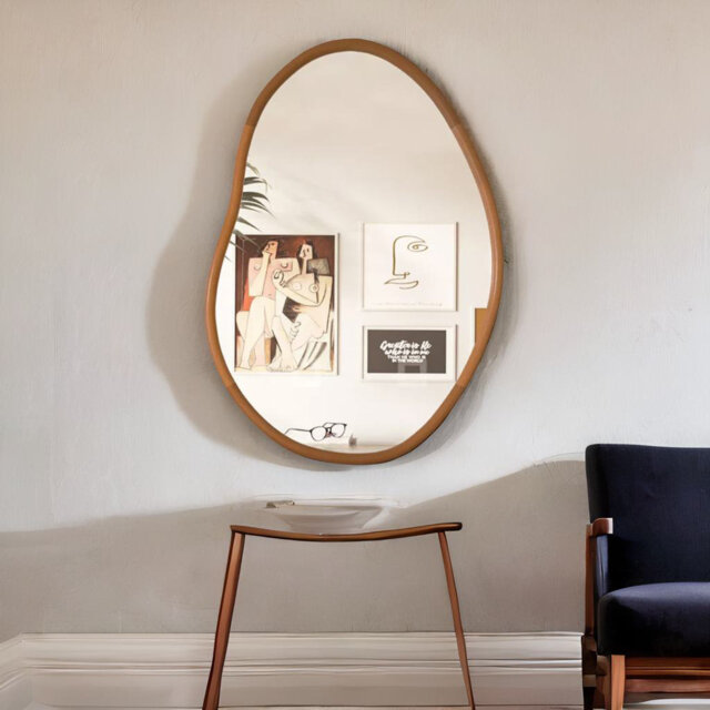 Merrillville Solid Wood Irregular Mirror