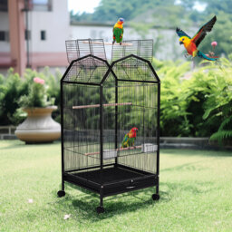 94cm Iron Dome Top Floor Bird Cage with Wheels