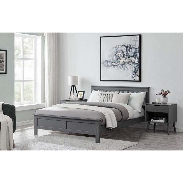 Codman Solid Wood Painted Bed Frame - Modern Farmhouse Style
