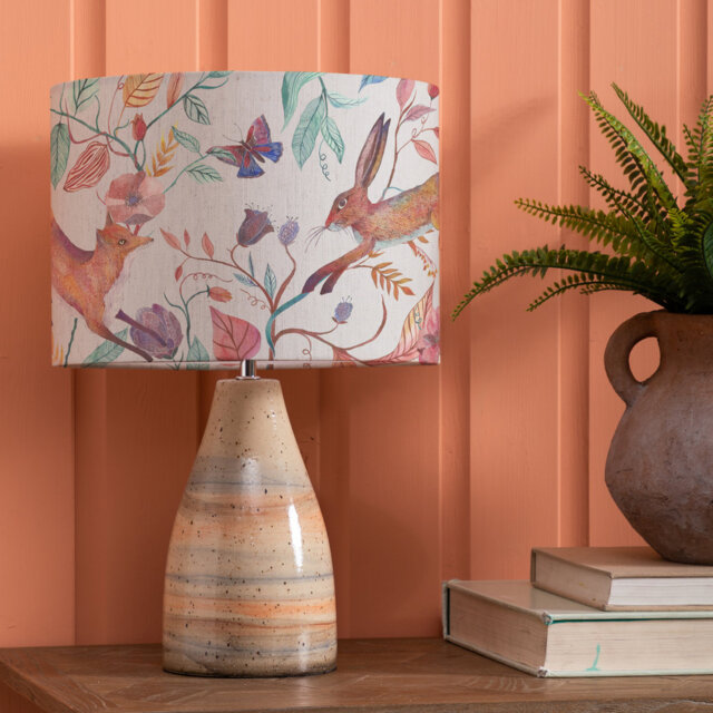 Leaping Into The Fauna Ceramic Table Lamp