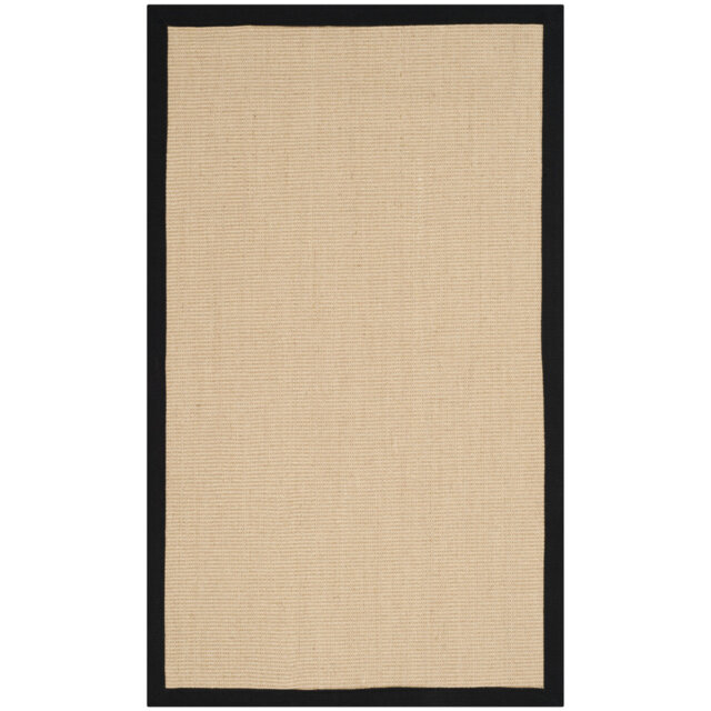 Natural Fiber Retia Border Area Rug In Beige & Black