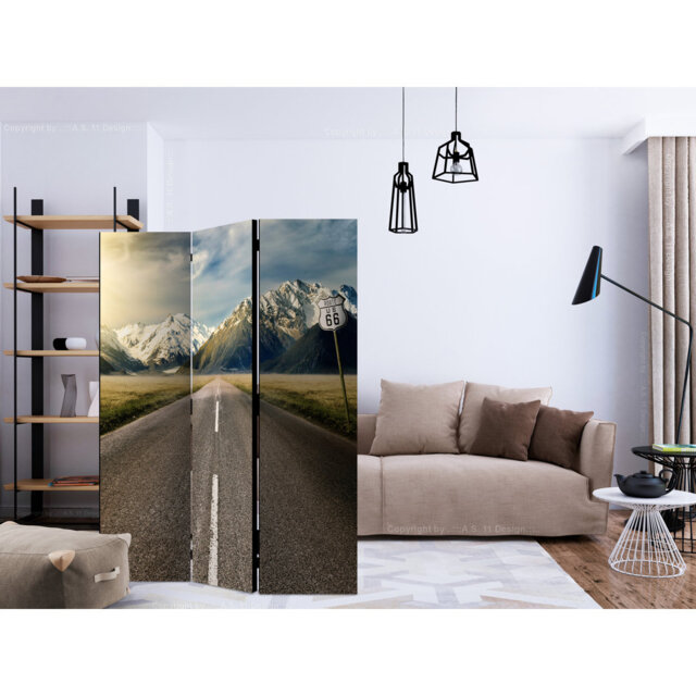 Gonca 135cm W x 172cm H 3 - Panel Solid Wood Folding Room Divider