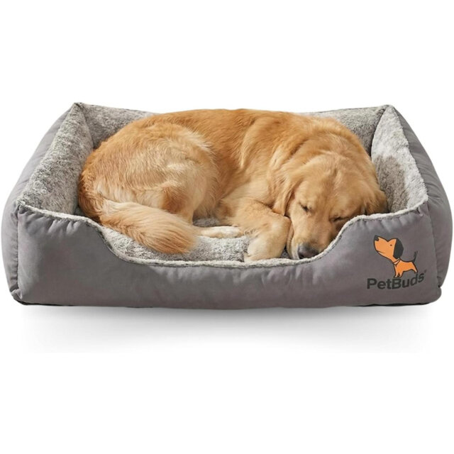 Anti-Anxiety Washable Dog Bed With Removable Reversible Cushion, Fluffy Rectangle Design, Non-Slip Waterproof Bottom â Cozy Pet Bed For Dogs & Cats,