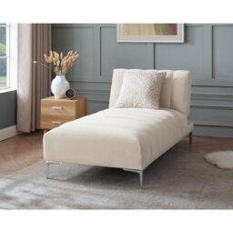 Camille Chaise Longue Daybed in Velvety Fabric
