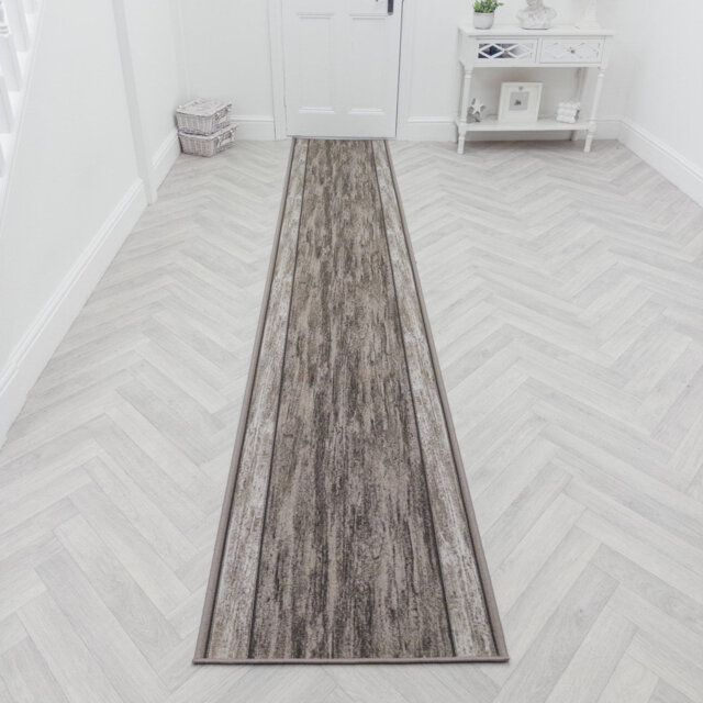 Rama Light Brown Hallway Runner Rug â Hardwearing, Non-Slip & Durable Carpet for Hall, Kitchen & Corridor