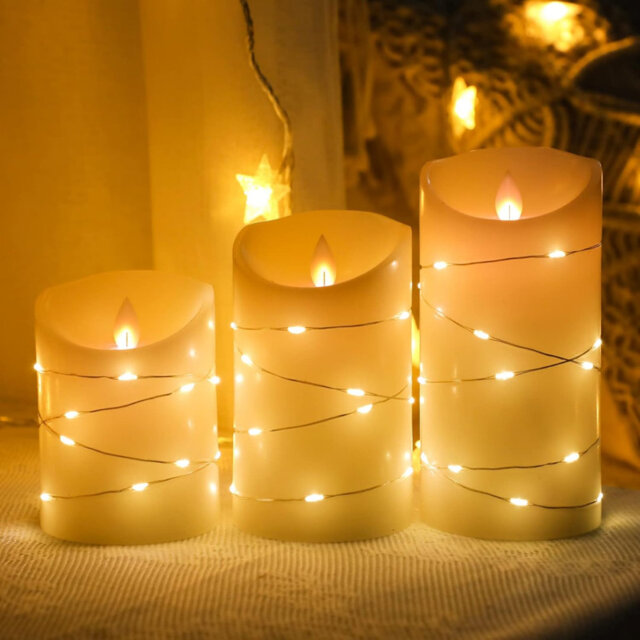 Flameless Candle with Glass Holder