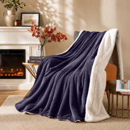 Reversible Sherpa Fleece Blanket - Ultra Soft Warm Throw for Sofa, Bed & Cosy Nights