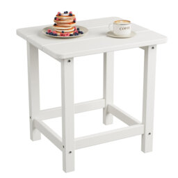 Square HDPE Outdoor Side Table – Durable Adirondack Patio End Table, Weather-Resistant & Easy Assembly for Beach, Porch, Patio