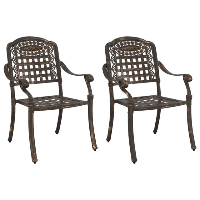 Garden Chair 2 Pcs Black 55 X 56.5 X 91Cm Aluminium