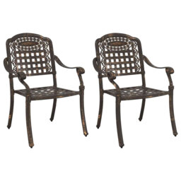 Garden Chair 2 Pcs Black 55 X 56.5 X 91Cm Aluminium