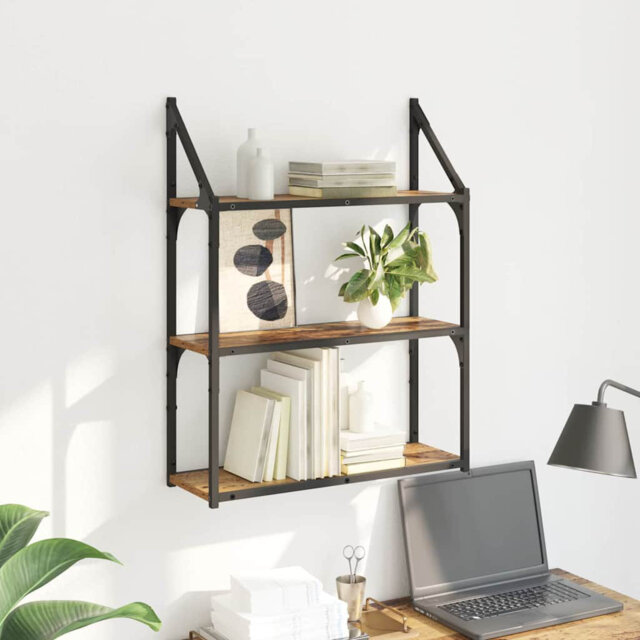 Vidaxl Wall Shelf Artisan Oak 80 X 21 X 78.5 Cm Engineered Wood