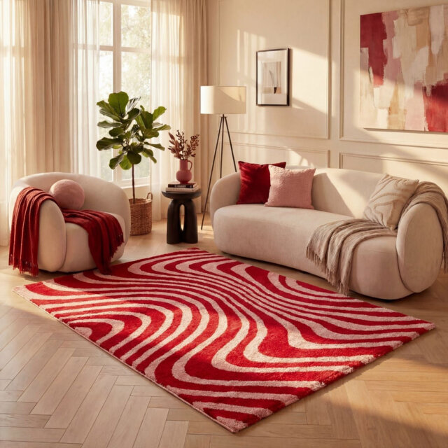 Joli Striped Area Rug Soft Dense Pile for Living Rooms and Bedrooms