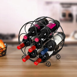 Deziya 7 Bottle Tabletop Wine Bottle Rack Black