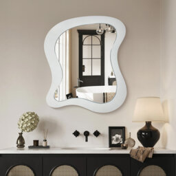 Irregular Wood Framed Wall Mirror Asymmetrical Decorative Wall Mirror